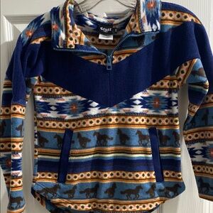 TruFit Blue and Multicolor Patterned Pullover